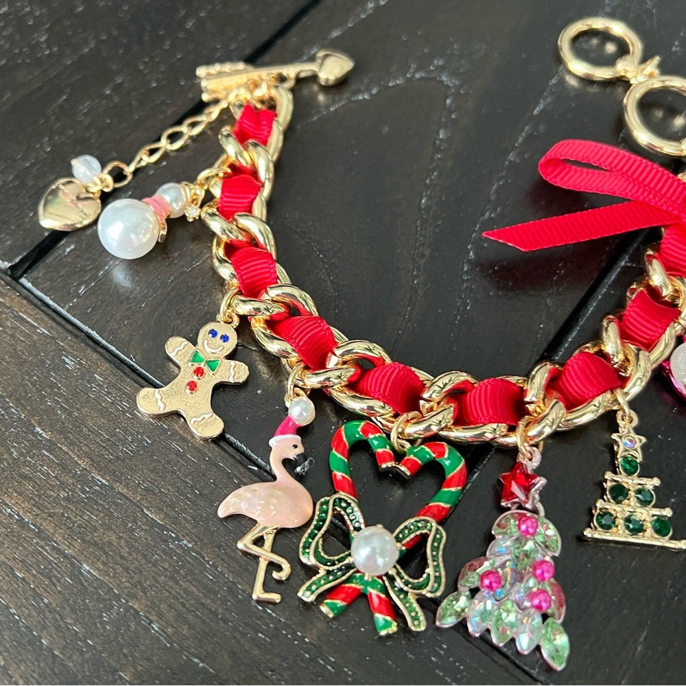 Betsey Johnson Festive Holiday Charm Bracelet - Picture 4 of 7